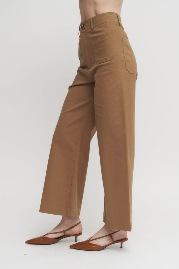 High-Rise Wide Leg Utility Pant Verdot