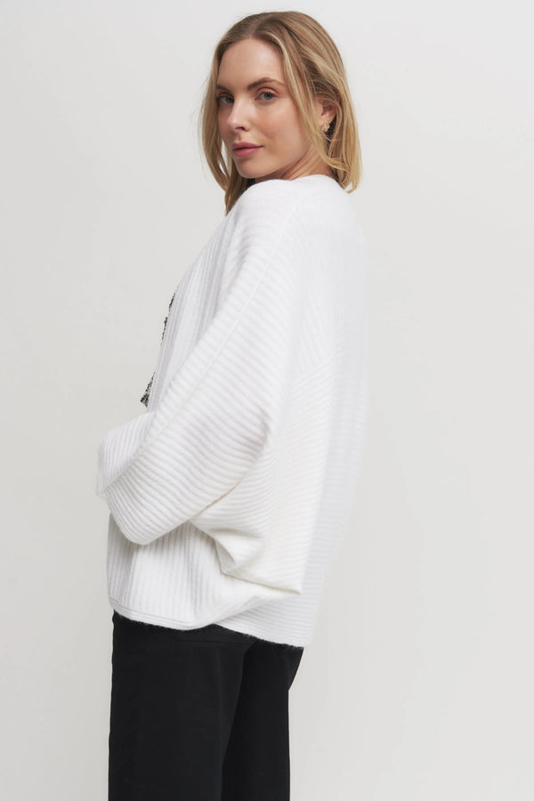 Ultra Soft Stripe Italian made Dolman Knit Cardigan Verdot