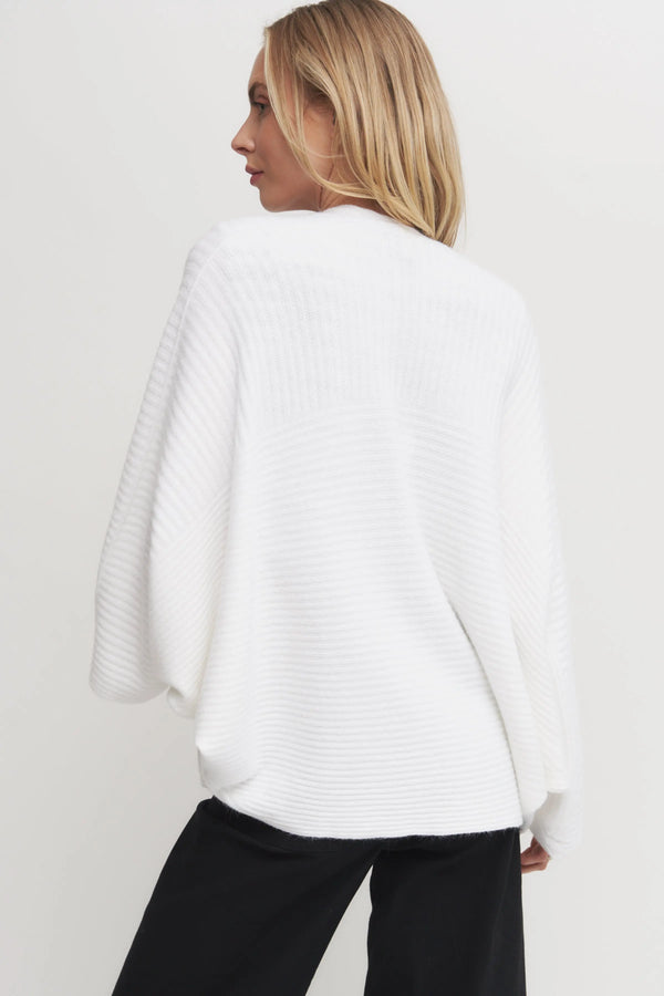 Ultra Soft Stripe Italian made Dolman Knit Cardigan Verdot