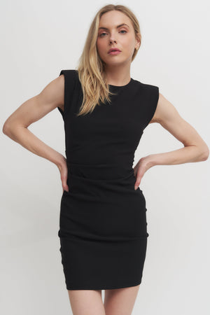 Structured Shoulder Mini Dress Verdot