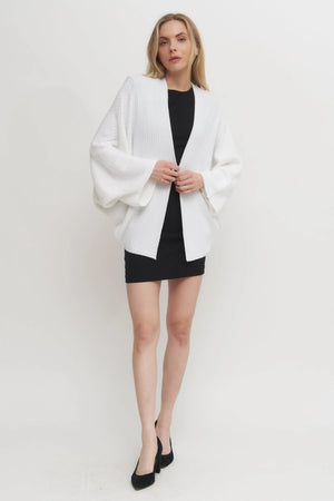 Ultra Soft Stripe Italian made Dolman Knit Cardigan Verdot