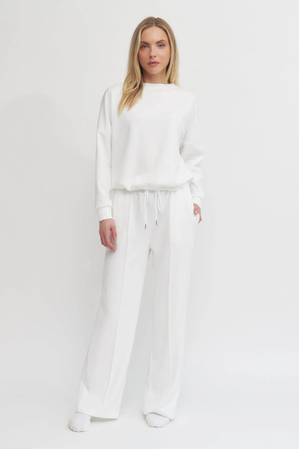 Soft Touch Solid Long Sleeve Sweatshirt Made in Italy Verdot