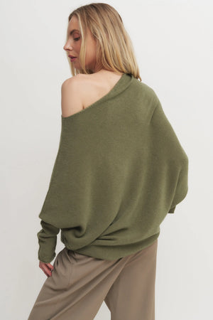 Italian Made Asymmetrical Sweater Verdot