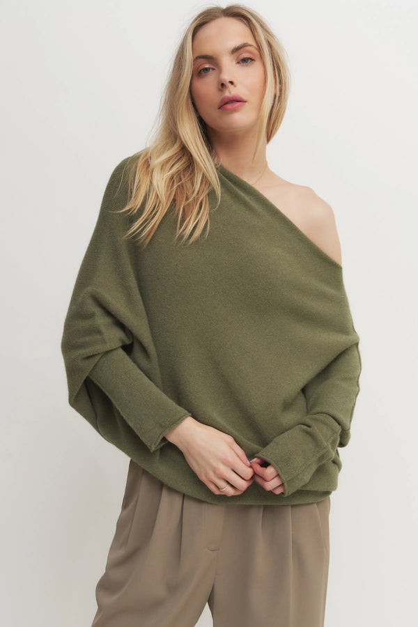 Italian Made Asymmetrical Sweater Verdot