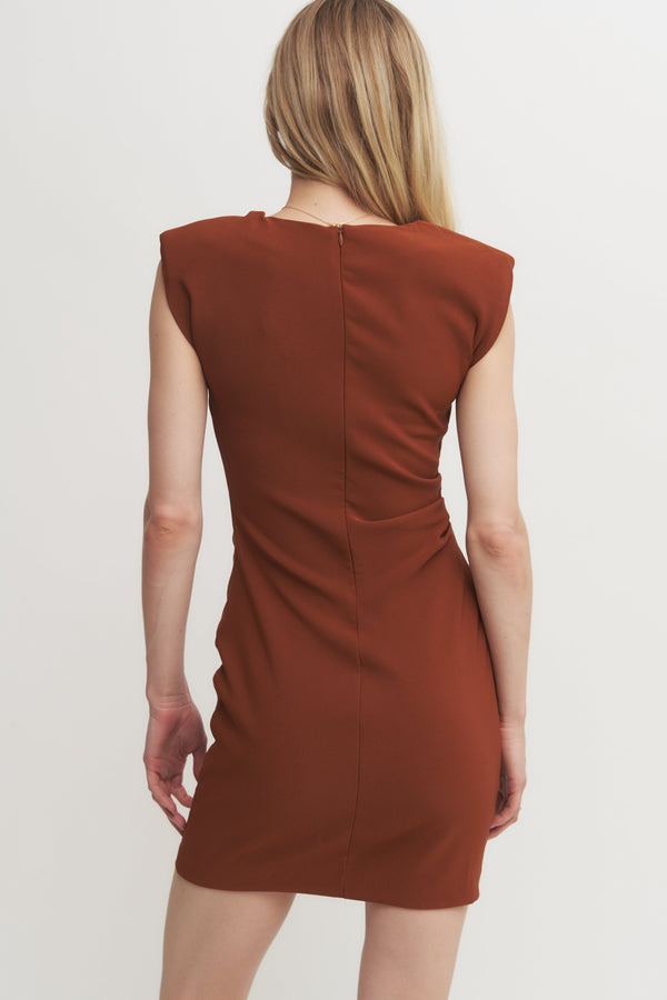 Structured Shoulder Mini Dress Verdot
