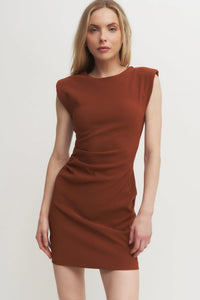Structured Shoulder Mini Dress Verdot