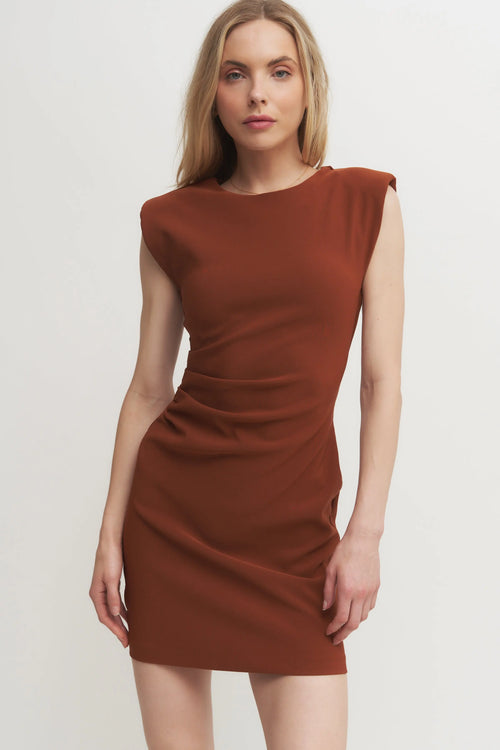 Structured Shoulder Mini Dress Verdot