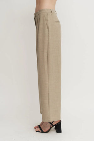 The Andrea Women’s Grey Wide-Leg Tailored Trousers – High-Waist Suit Pants for Set or Solo Styling Verdot
