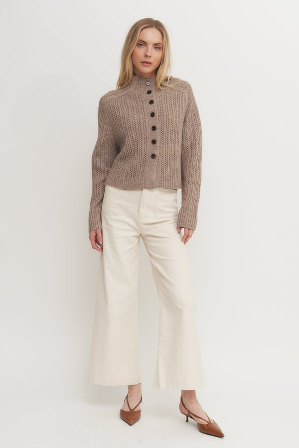 High-Rise Wide Leg Utility Pant Verdot