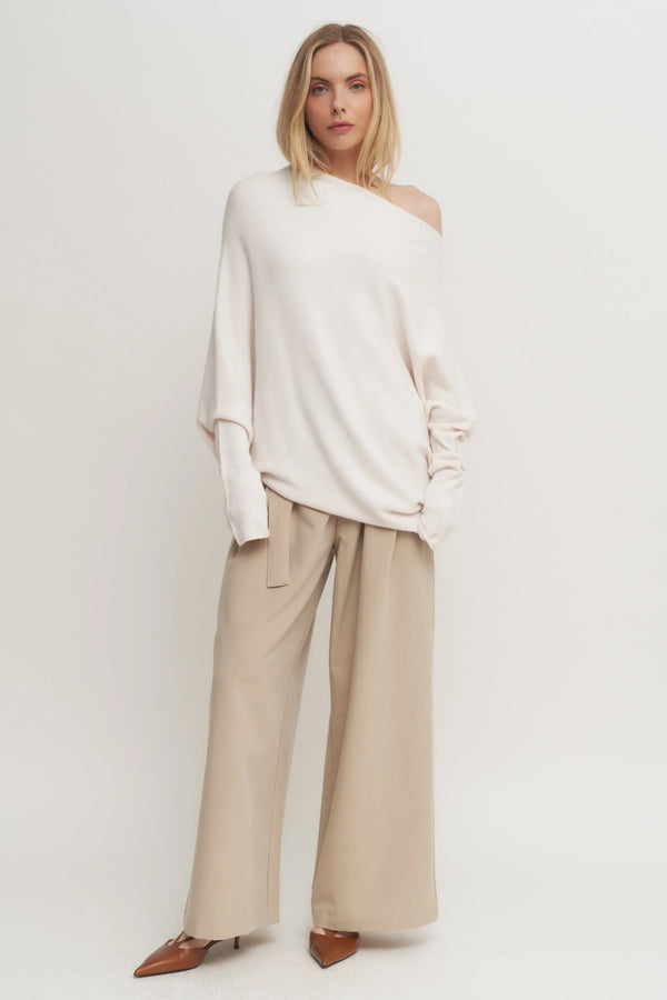 Italian Made Asymmetrical Sweater Verdot