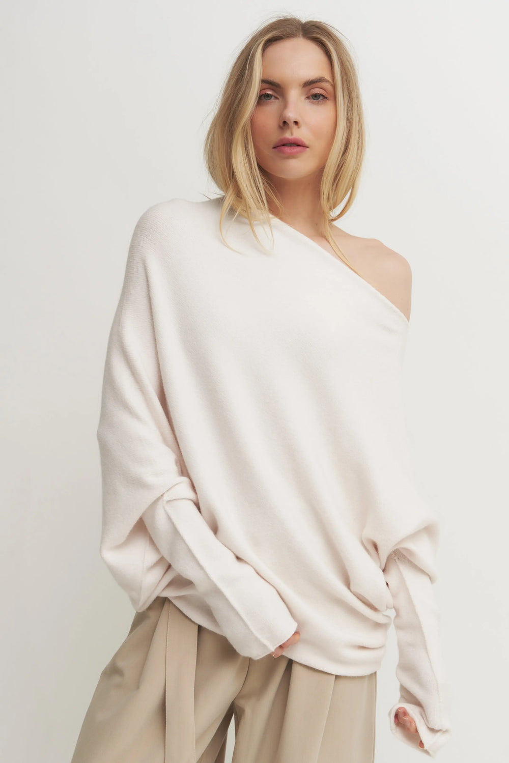 Italian Made Asymmetrical Sweater Verdot
