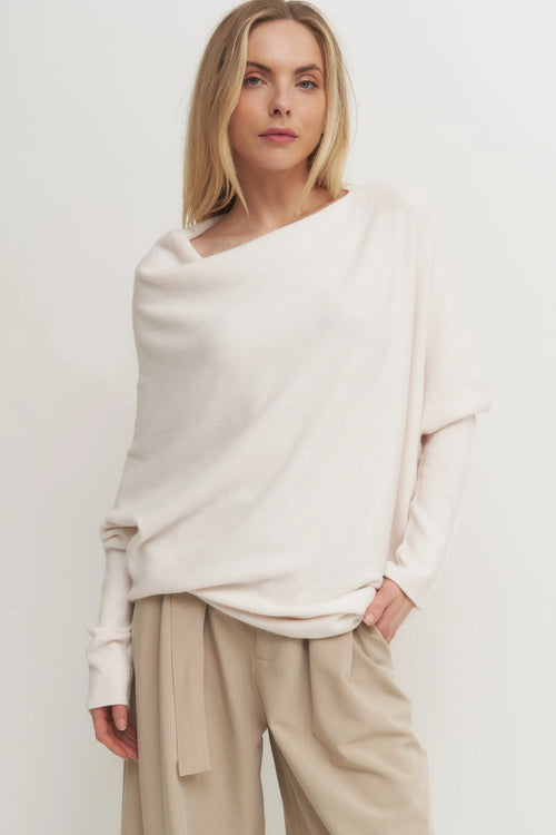 Italian Made Asymmetrical Sweater Verdot