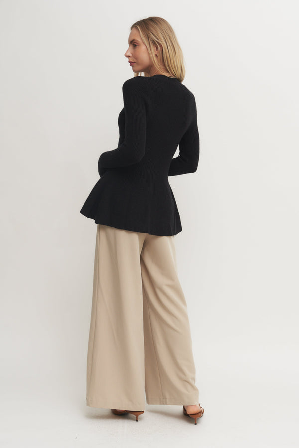Hourglass Sweater Cardigan – Wheat or Black Verdot