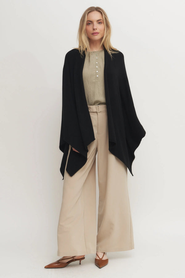 Knit Dolman Open Cardigan Made in Italy Verdot