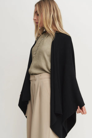 Knit Dolman Open Cardigan Made in Italy Verdot