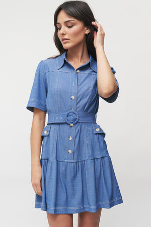 The Celeste Belted Mini Dress