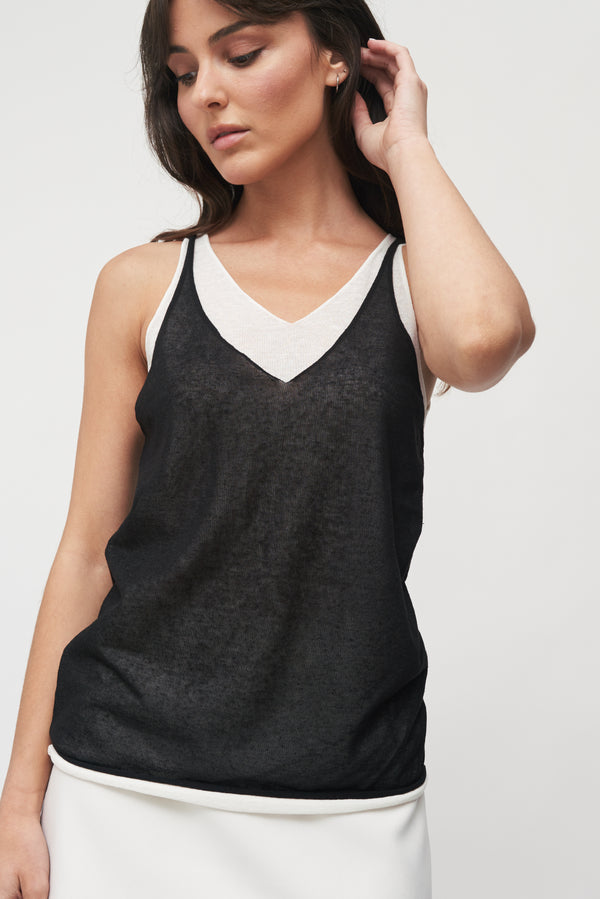 The Noelle Layered Linen Tank