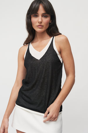 The Noelle Layered Linen Tank