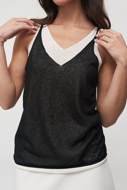 The Noelle Layered Linen Tank