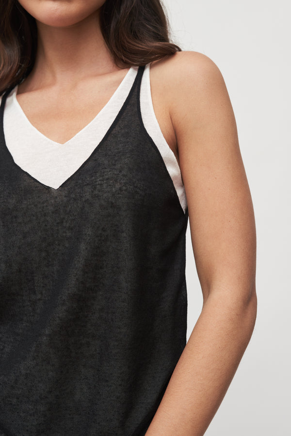 The Noelle Layered Linen Tank