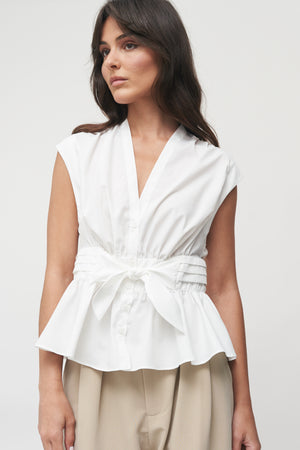 The Camille Tie-Waist Blouse