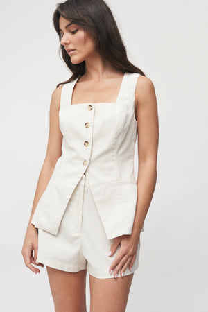 The Solene Square Neck Vest Set