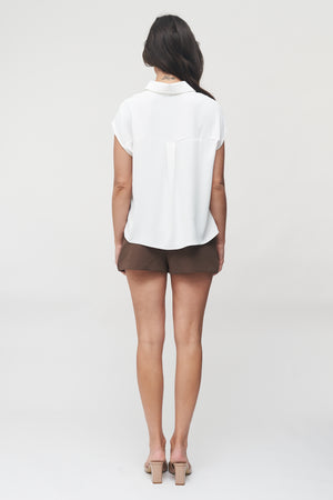 The Elara Cap-Sleeve Blouse