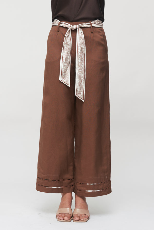 The Arden Scarf-Belt Wide Leg Pant