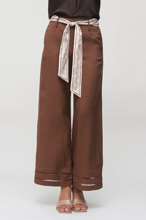 The Arden Scarf-Belt Wide Leg Pant