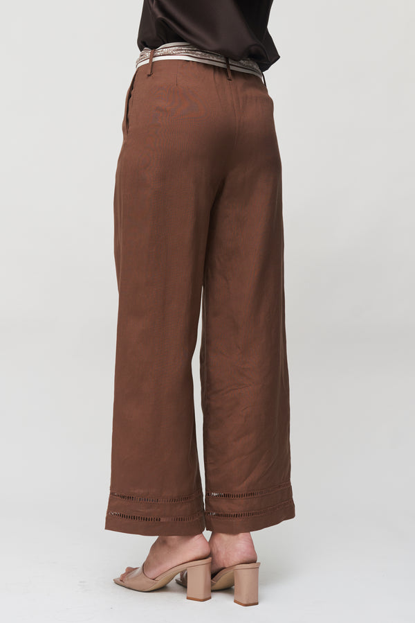 The Arden Scarf-Belt Wide Leg Pant