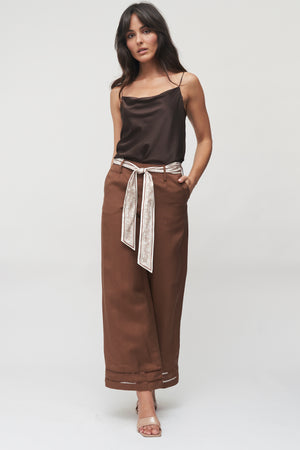 The Arden Scarf-Belt Wide Leg Pant