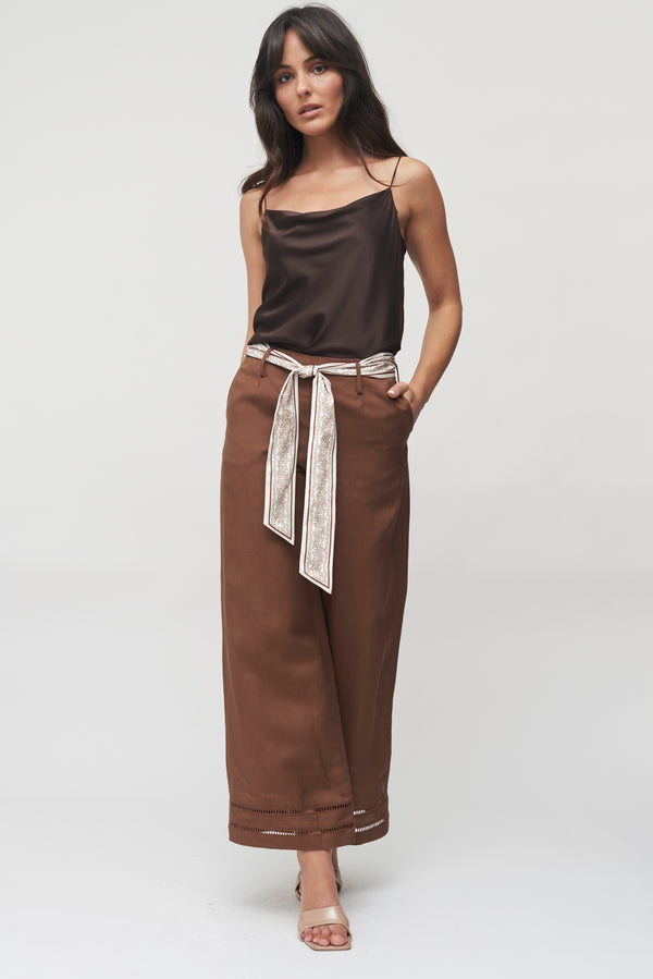 The Arden Scarf-Belt Wide Leg Pant