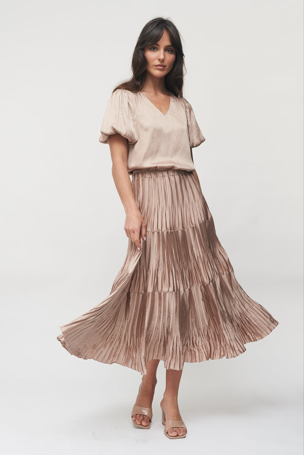The Serene Pleated Midi Skirt