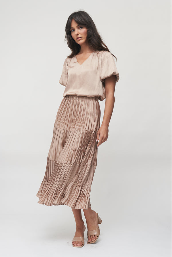 The Serene Pleated Midi Skirt