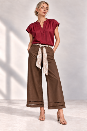 The Vivienne Silky Split-Neck Blouse