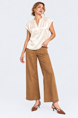 The Vivienne Silky Split-Neck Blouse