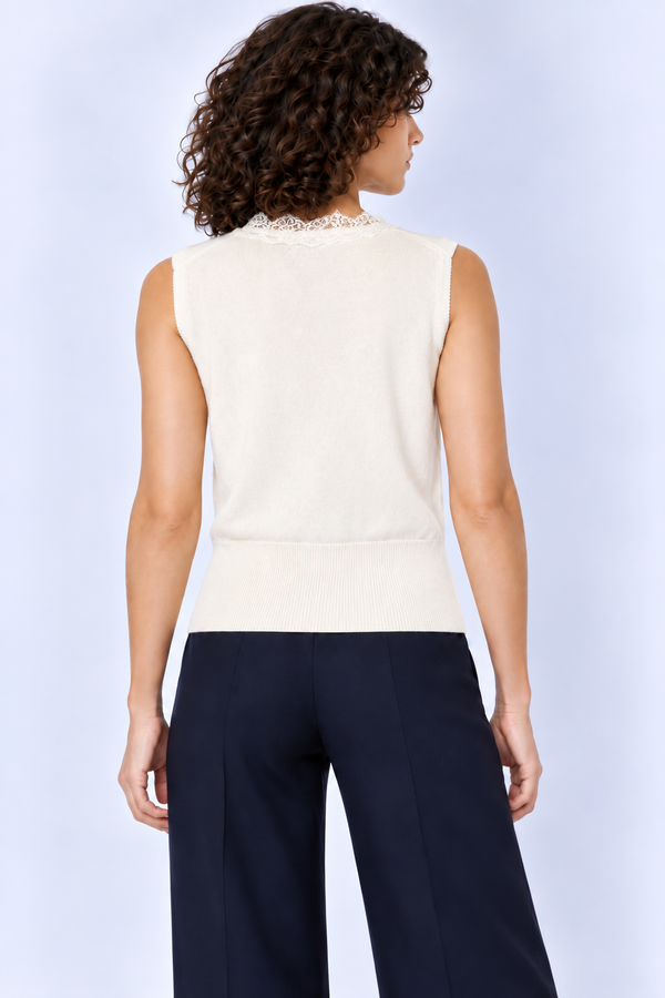 The Amelie Lace-Trim Wool-Cashmere Twinset