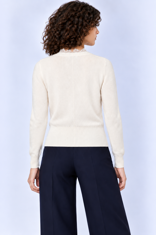 The Amelie Lace-Trim Wool-Cashmere Twinset