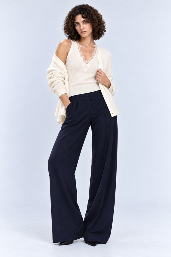 The Amelie Lace-Trim Wool-Cashmere Twinset