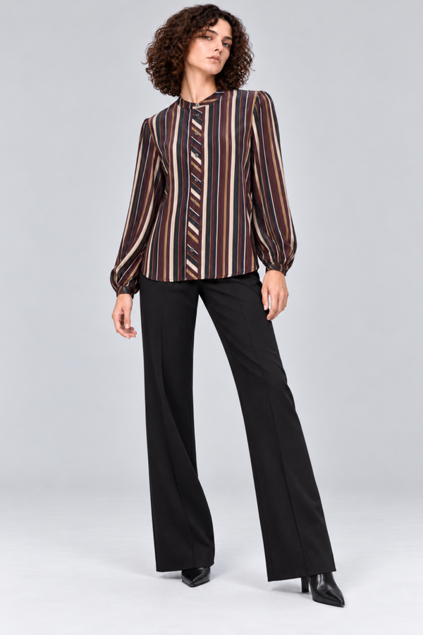 The Sabine Silky Lurex Stripe Blouse