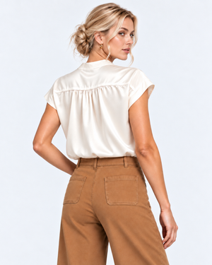 The Vivienne Silky Split-Neck Blouse