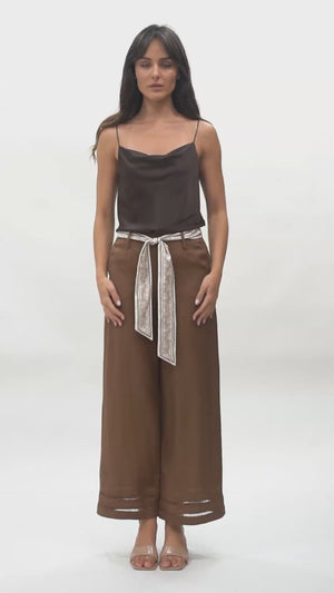 The Arden Scarf-Belt Wide Leg Pant