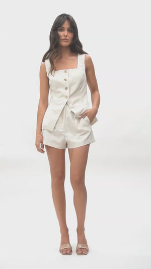 The Solene Square Neck Vest Set