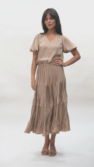 The Serene Pleated Midi Skirt